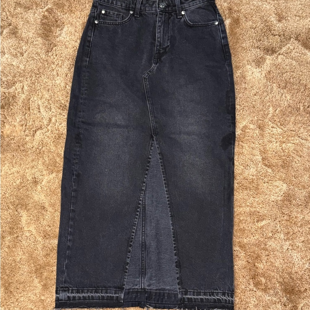 Women's Black Denim Skirt